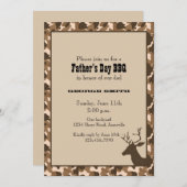 迷彩柄のシカの父の日のパーティの招待状 招待状 (正面/裏面)
