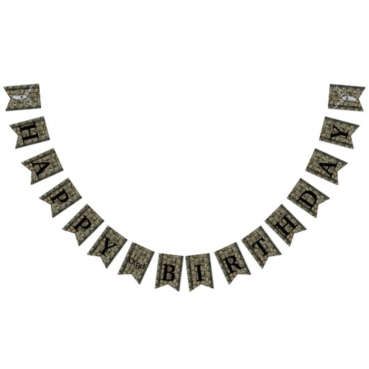 迷彩柄のシカの狩りの木びき台の人の誕生日の旗 バンティングフラッグ (全)