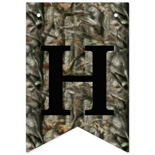 迷彩柄のシカの狩りの木びき台の人の誕生日の旗 バンティングフラッグ (第2の旗)