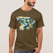 迷彩柄のピクセルデザイン Tシャツ (正面)