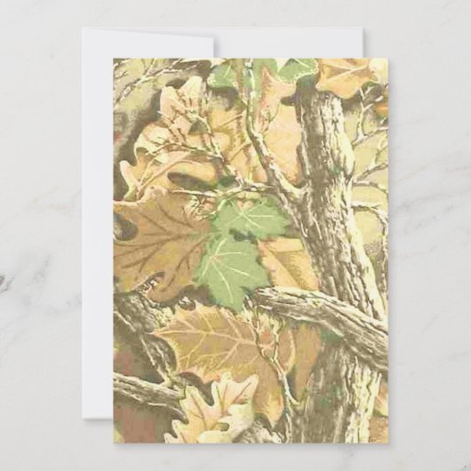 迷彩柄のベビーシャワーのパーティの招待状 招待状 (裏面)