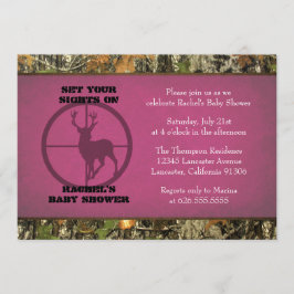 迷彩柄のベビーシャワー-女の子の招待状 招待状