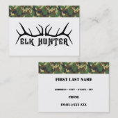 迷彩柄のボーダーを持つオオシカのハンター 名刺 (正面/裏面)