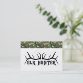 迷彩柄のボーダーを持つオオシカのハンター 名刺 (スタンド正面)