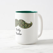 迷彩柄の口ひげコーヒーマグおもしろい最高のブーティハンター ツートーンマグカップ (正面右)