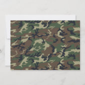 迷彩柄の戦車のカムフラージュの誕生日の写真 招待状 (裏面)