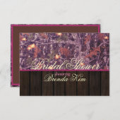 迷彩柄の木製のピンクのブライダルシャワーの招待状 招待状 (正面/裏面)