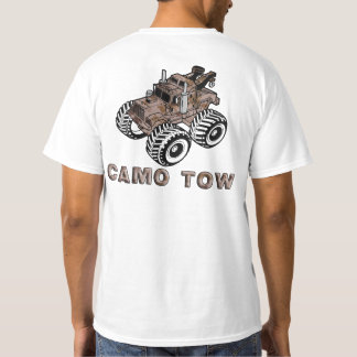 迷彩柄の牽引 Tシャツ