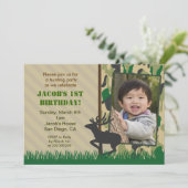 迷彩柄の狩りの写真の誕生日の招待状 招待状 (スタンド正面)