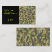 迷彩柄の緑及び茶色 名刺 (正面/裏面)