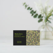 迷彩柄の緑及び茶色 名刺 (スタンド正面)