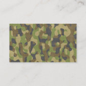 迷彩柄の緑及び茶色 名刺 (裏面)