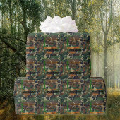 迷彩柄の繰り返し名ハッピーバースデーギフト ラッピングペーパー