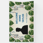 迷彩柄の軍歓迎ホームコミュニティバナー 横断幕 (縦)