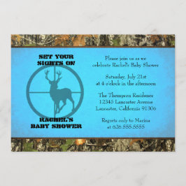 迷彩柄の青男の赤ちゃんのシャワーの招待状 招待状