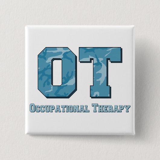 迷彩柄は青に文字を入れます 缶バッジ (正面)