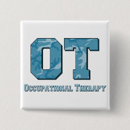 迷彩柄は青に文字を入れます 缶バッジ