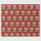 迷彩柄アイチェストとビールメリークリスマス ラッピングペーパー (フラット)