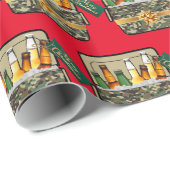 迷彩柄アイチェストとビールメリークリスマス ラッピングペーパー (ロールコーナー)