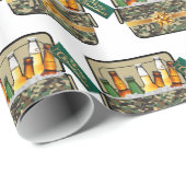 迷彩柄アイチェストとビールメリークリスマス ラッピングペーパー (ロールコーナー)