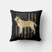 迷彩柄アメリカンフラッグイエローラブラドールレトリエバースロホテル クッション (裏面)