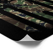 迷彩柄アメリカンフラッグディアスカルエルク狩りアメリカ狩り ポスター (角)