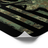 迷彩柄アメリカンフラッグバック狩りギフトforエルクディアー ポスター (角)