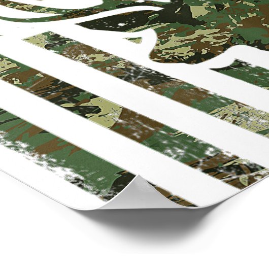 迷彩柄アメリカンフラッグバック狩りギフトforエルクディアー ポスター (角)