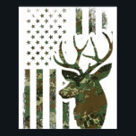 迷彩柄アメリカンフラッグバック狩りギフトforエルクディアー ポスター<br><div class="desc">迷彩柄アメリカ国旗のバック狩りギフトのためのエルクディアハンターメンズ。</div>