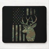 迷彩柄アメリカンフラッグバック狩りギフトforエルクディアー マウスパッド (正面)