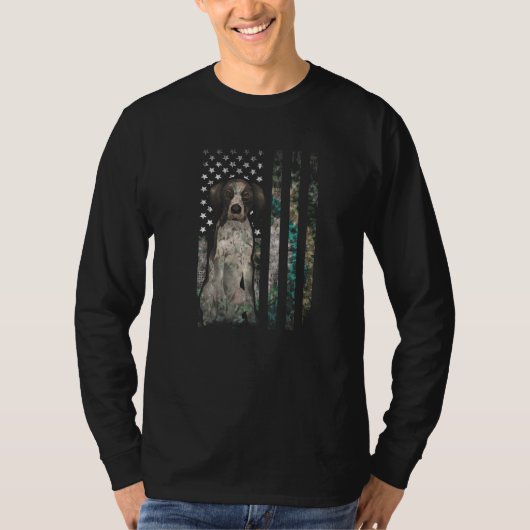 迷彩柄アメリカ国旗ドイツ短調ポインタ4番目 Tシャツ (正面)