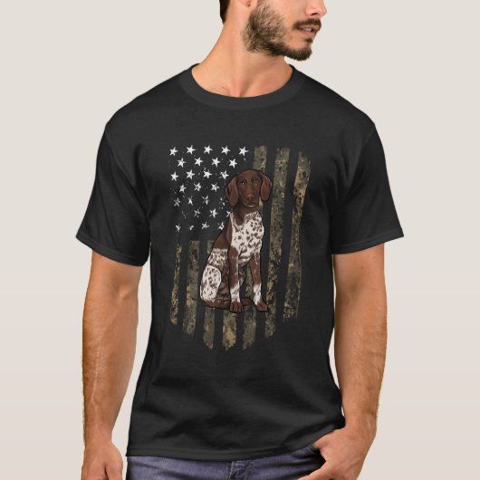 迷彩柄アメリカ国旗Ger短調ポインタ4番目の Tシャツ (正面)
