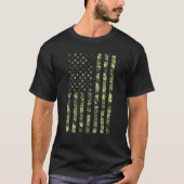 迷彩柄アメリカ国旗Usa迷彩愛国的アメリカ Tシャツ (正面)