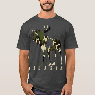 迷彩柄アラスカムース狩りアラスカムース狩り Tシャツ
