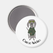 迷彩柄ウェイムワイマラーグレー幽霊ドッグ マグネット (正面/裏面)