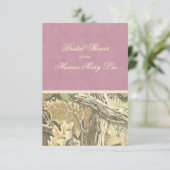 迷彩柄エレガントピンクブライダルシャワー招待 招待状 (スタンド正面)
