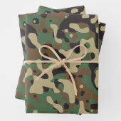 迷彩柄カモフラージグリーンブラウンベージュアーミー軍隊 ラッピングペーパーシート (インサイチュ)