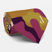 迷彩柄カモフラージパープルグリーンイニシャルネックタイ ネクタイ (ロール)