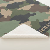 迷彩柄カモフラージュ軍隊カーキグリーンタンモノグラム シェルパブランケット (3/4)