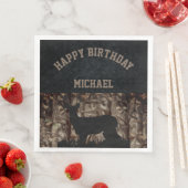 迷彩柄カントリー狩り誕生日ナプキンス (インサイチュ)