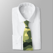 迷彩柄キャンプ狩りグリーンカモフラージュ ネクタイ (タイ)