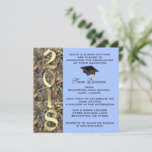 迷彩柄クラシック2018卒業招待状 招待状 (スタンド正面)