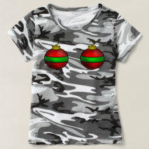 迷彩柄クリスマスオーナメントTシャツ