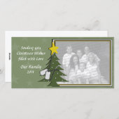 迷彩柄クリスマスドッグタグとツリー シーズンカード (正面/裏面)