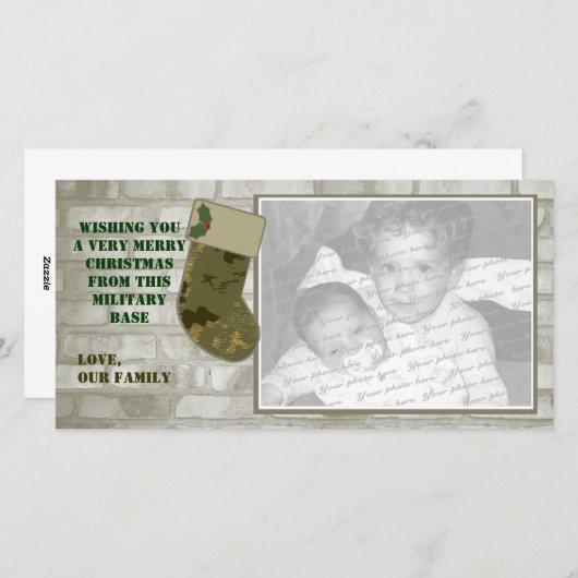 迷彩柄クリスマスフォトカード シーズンカード (正面/裏面)