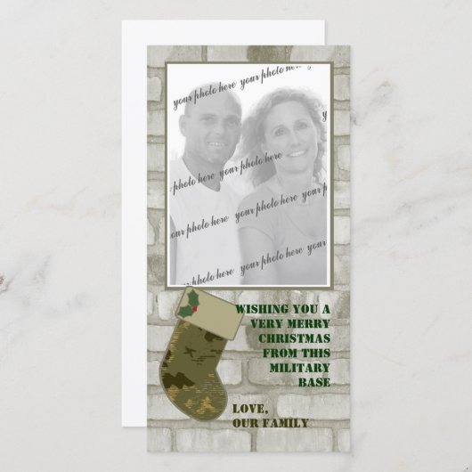迷彩柄クリスマスフォトカード シーズンカード (正面/裏面)