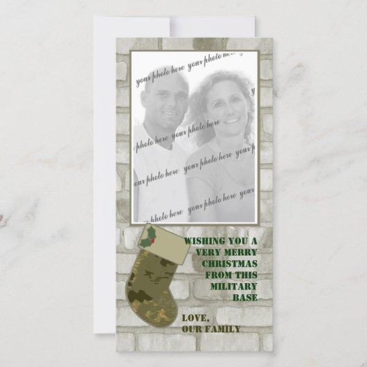 迷彩柄クリスマスフォトカード シーズンカード (正面)