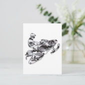 迷彩柄グレースレッドオンブラックコピー ポストカード (スタンド正面)