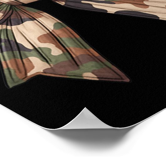 迷彩柄コケットボウダック狩りガールズキッズウィメンフゥ ポスター (角)