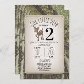 迷彩柄シカ誕生日 招待状 (正面/裏面)